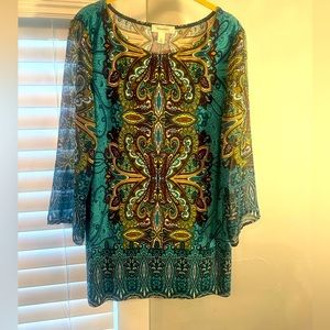 dressbarn peacock style blouse